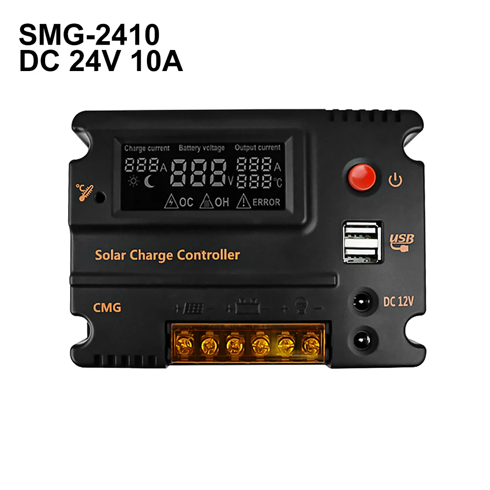 SUNYIMA PWM солнечный контроллер DC12V/24 V 10A 20A DIY Солнечная Панель зарядное устройство батарея lcd регулятор экрана контроллер для солнечной системы - Цвет: 24V 10A