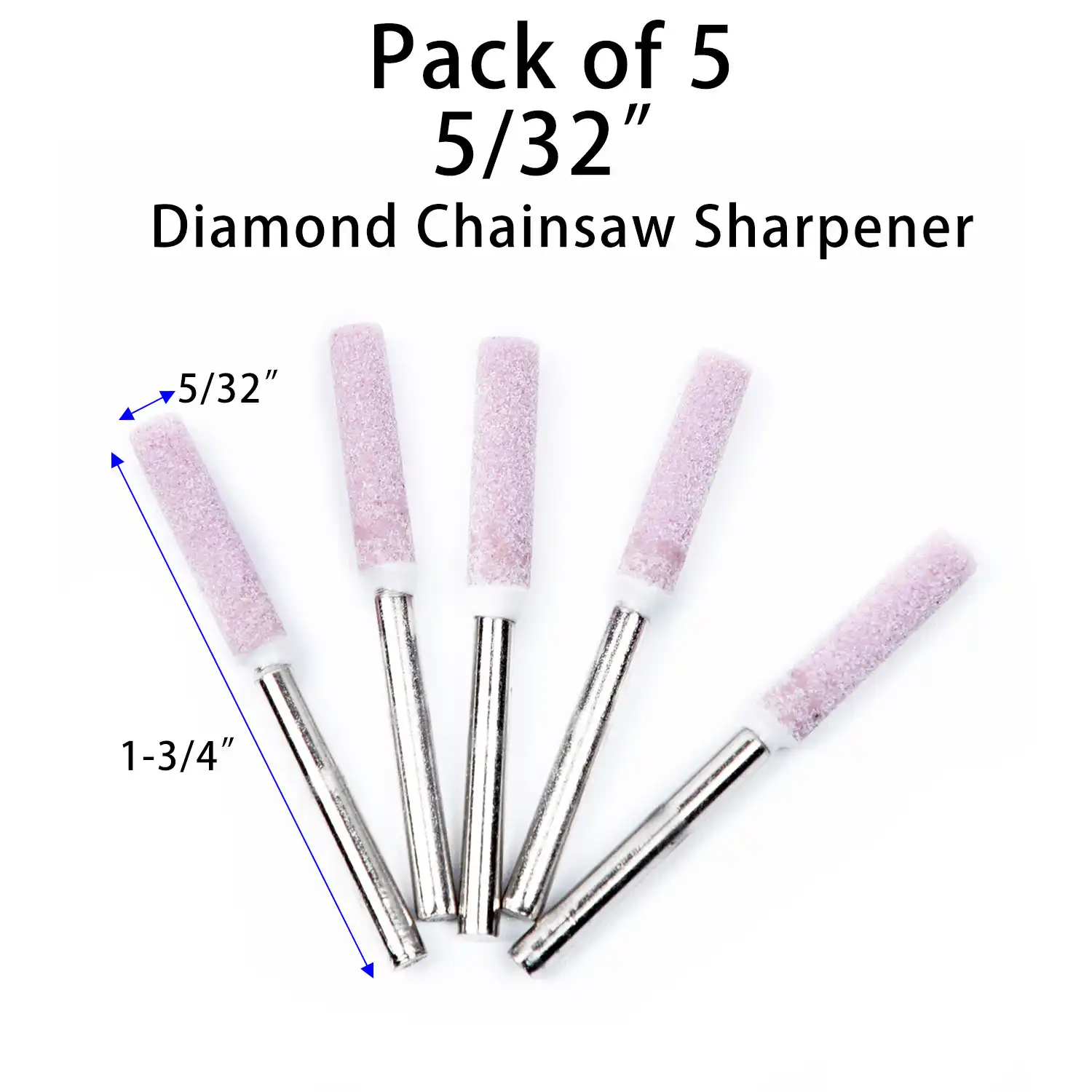 Chainsaw Chain Sharpener Bits Diamond File 5 Pack 5//32/" Replace Sharpening Tool