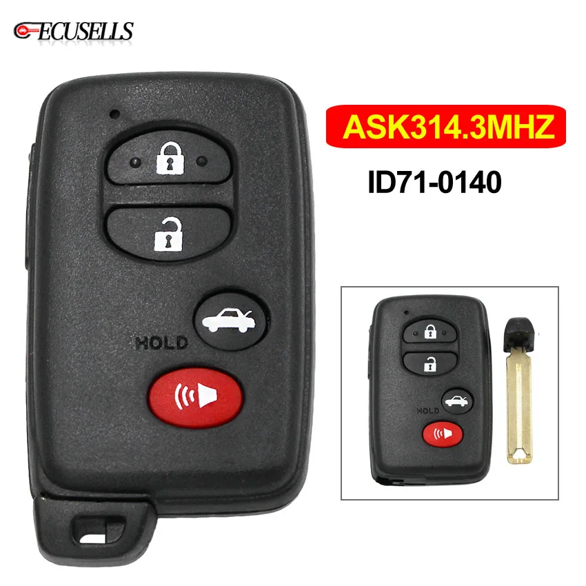 3+ 1/4 кнопки смарт-карты по выгодной цене ASK314.3Mhz ID71-0140 с TOY48 Аварийный ключ Применение для LEXUS ES350 IS250 IS350 GS300-600H 2007-2009
