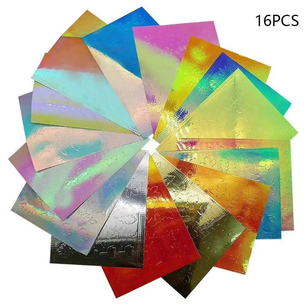 6pc/set holographic Strip Tape Nail Art Sticker Fire Design 3D Colorful Flame Fashionable DIY Nail Art Decoration Sticker - Цвет: A