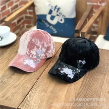 Осенняя Вельветовая бейсболка, повседневная вышитая Цветочная Кепка в китайском стиле в стиле ретро с гусиным язычком, хлопковые регулируемые кепки gorra hombre