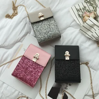 

Pearl Lock Women's Small Square Bag Cute Fashion PU Material Sequin Crossbody Bag Bags For Women