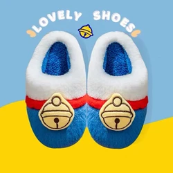 Pantoufles Doraemon en coton pour enfants, chaussures d'intérieur antidérapantes pour la maison, collection hiver et automne 2021 