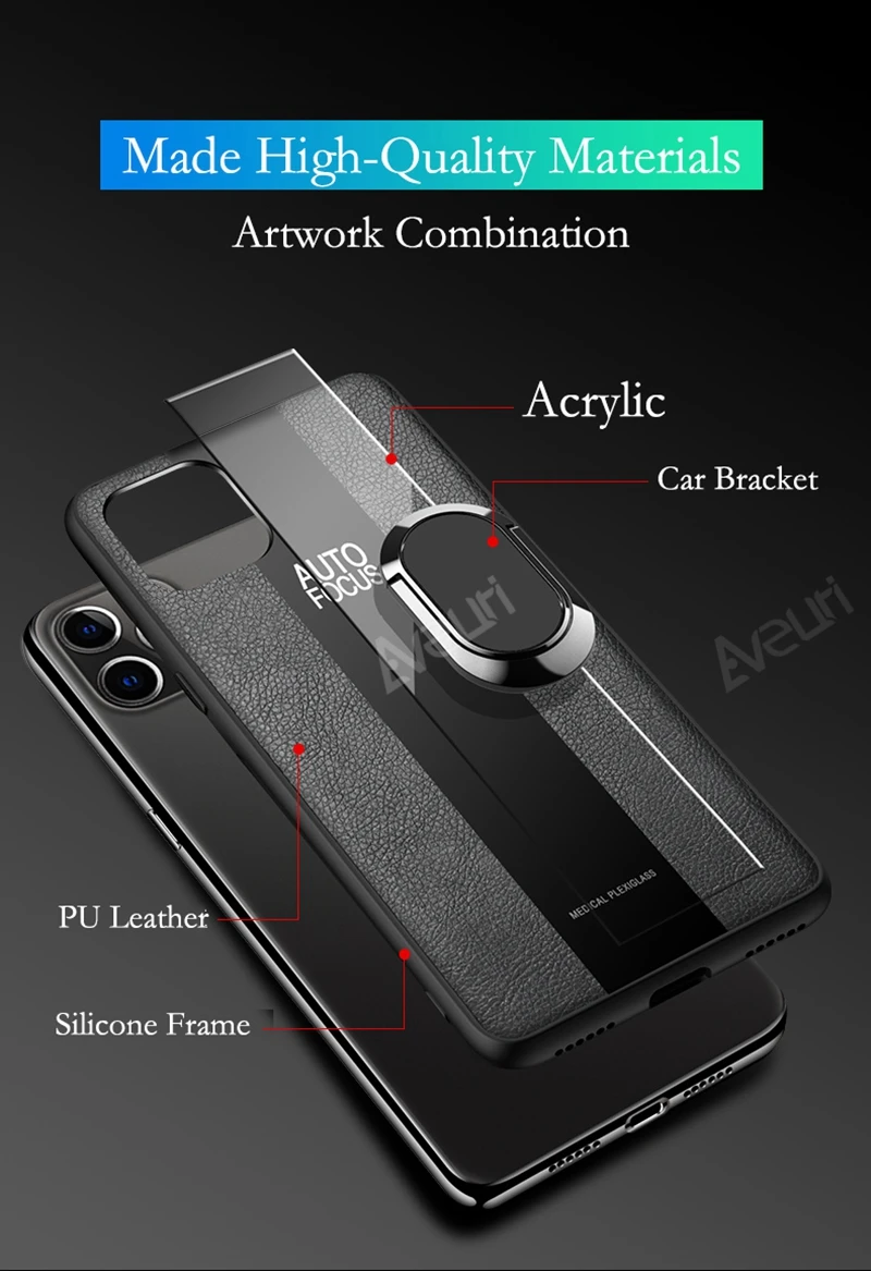 Luxury Leather Phone Case For iPhone 6 6s 7 8 Plus SE 2020 Ring Holder Cover For iPhone 12 Mini 11 13 Pro Max X XR XS Max Case 13 pro max cases