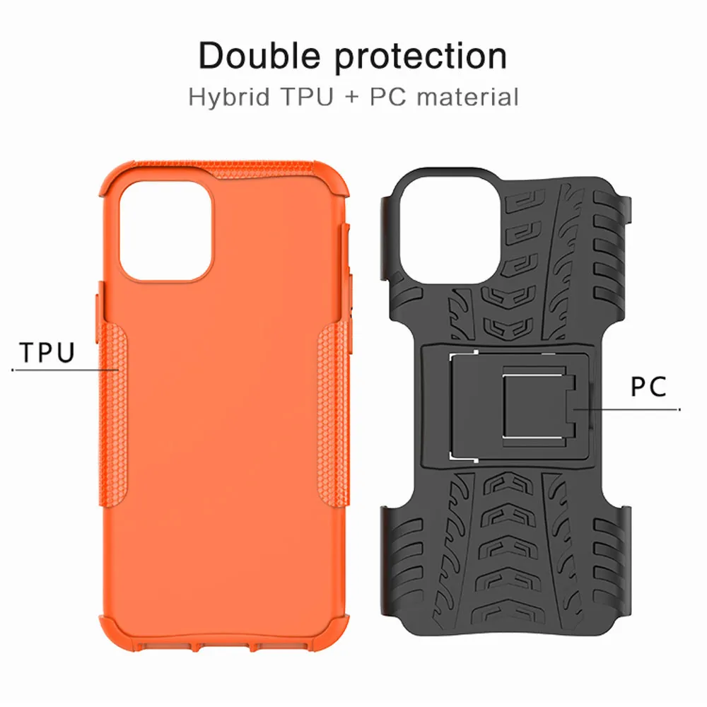 For Iphone 11 PRO MAX  scratch-resistant Shockproof Phone Case Luxury Hard Matte Cover with kick stand  High Quality Phone Case