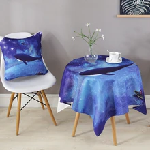 Wedding Dining Table Cover Tea Table Cloth dolphin Sea fish Pattern Cotton Linen Rectangular tablecloth Home Decor Table Cloth national wind tablecloth cotton linen sunflower multifunctional table cloth home dinner decoration rectangular table cover