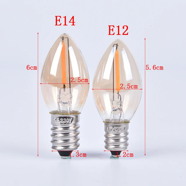 Mini lampe tubulaire vintage LED, ampoule à filament Edison, lumière  blanche chaude, lustre, vis E12, E14, E26, 110V, 220V, T28, T25 - AliExpress