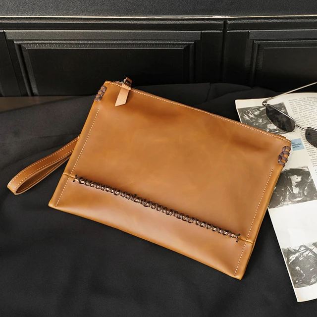 Men's Clutch Bag With Wristlet, Envelope Bag, Large Capacity Handbag,  Fashion PU Clutch Bag Clutch Wallet