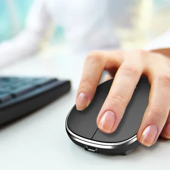

Silent Ergonomic Wireless Mouse with 2.4GHz USB Receiver + USB Type C Adapter intelligent Charging Wireless Optical Mouse