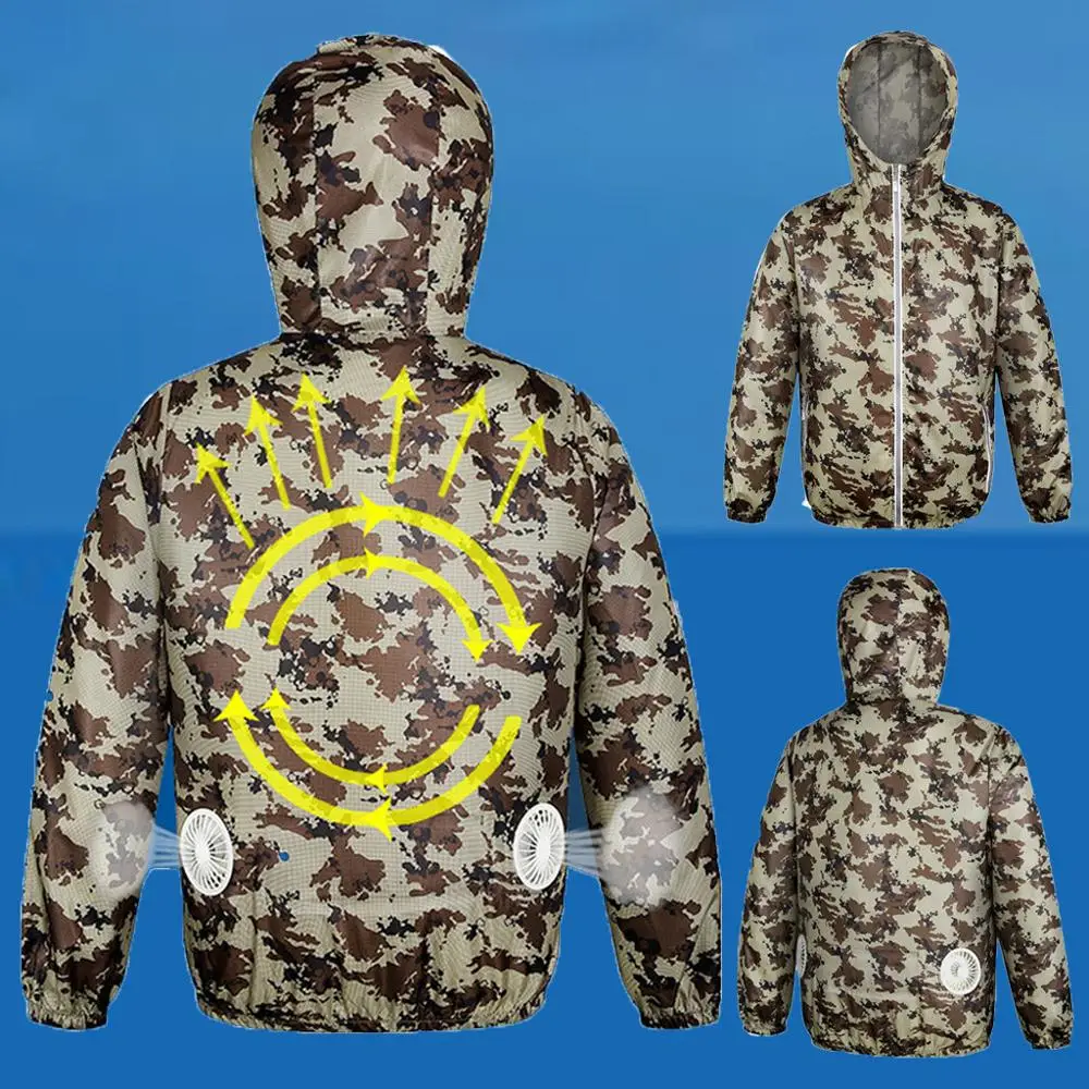 Men Riding  Jacket Tops Air Conditioning Heatstroke Countermeasures Outdoor Working Clothes Top Sport Running Blouse Top