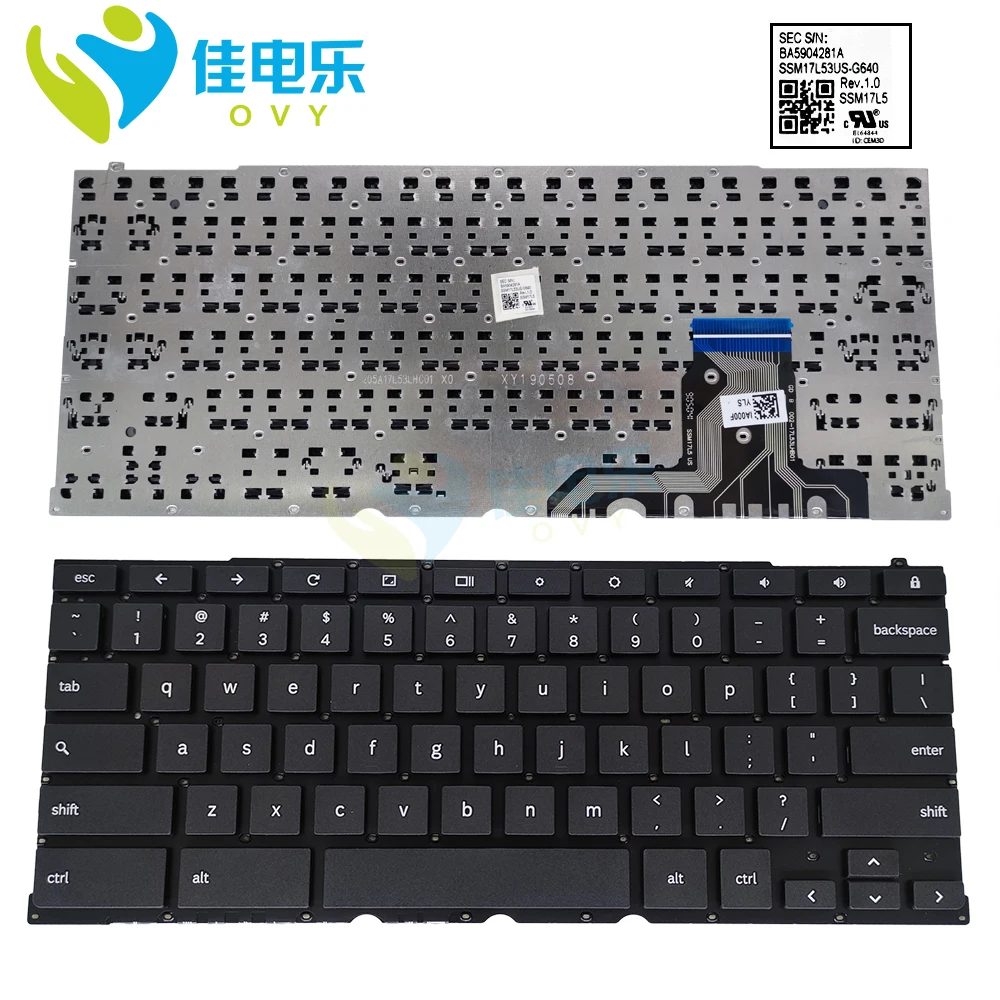 Inglês Teclado para Notebook Samsung Chromebook Xe521qab Xe521qab-k01us Eua Teclados Notebook Brand Novidades Ba5904281a Ssm17l5 us