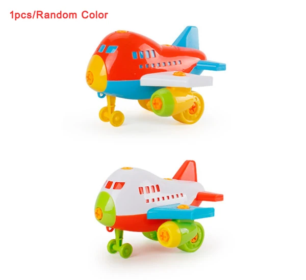 Разборка DIY игрушки для сборки животных динозавров Детские Ранние развивающие блоки игрушки с сборкой отвертки игрушки из орехового дерева для детей - Цвет: Plane