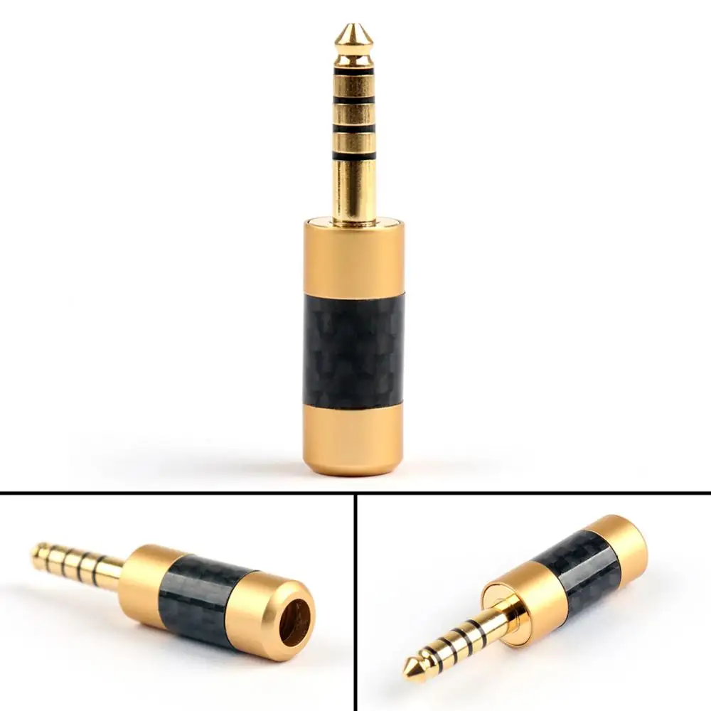 Artudatech 4Pcs 4 4mm Headphone Plug Carbon Fiber Adapter For Sony NW WM1Z NW WM1A Gold Jacl Connector Parts