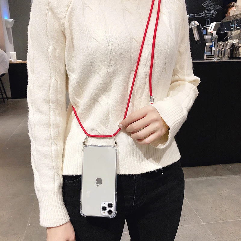 Ремень для переноски Чехол для samsung Galaxy A10S A20S A40S A20E A20 A10 A30 A40 A50 A60 A70 M20 M30 A80 A90 Цепочки и ожерелья ремешок прозрачный чехол для телефона