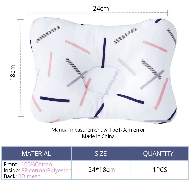 Детская подушка для новорожденных дышащая 3D воздушная сетка органический хлопок, защита для синдрома плоской головы