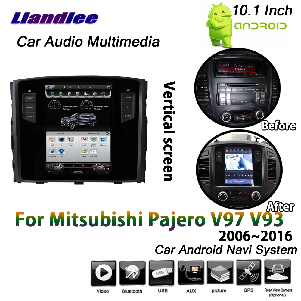 Для Mitsubishi Pajero V97/V93 2006 2016 автомобильный Android мультимедийный GPS навигатор карта 10 1