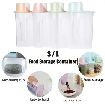 

2500/1900ML 4PCS Food Storage Container Large Capacity Kitchen Storage Box Transparent Food Canister Fresh-keeping Cans Tank