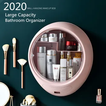

Makeup Organizer Punch-free Large Capacity Jewelry Bathroom Wall-mounted Cosmetic Storage Box Women Skin Care Beauty Rack