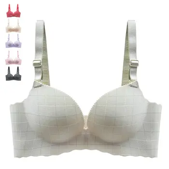 

wave lace no steel ring seamless bra sexy small chest gathered ladies underwear1