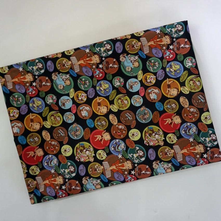 

Cartoon Betty Girl Patchwork PVC Acrylic Polyester Composite Waterproof Oxford Fabric Cloth DIY Tablecloth 145cm*91cm