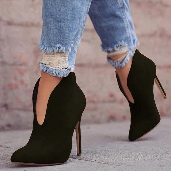 v neck booties
