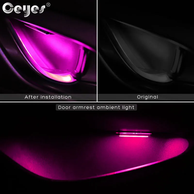 4Pcs LED Ambient Light Car Inner Bowl Light Interior Armrest Lights Door Handle Lights Handrail Lights Decorative Lamp Universal Car Light  (5)