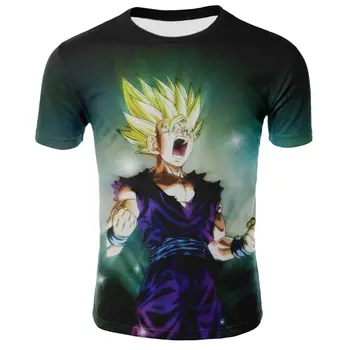 

Super Saiyan 3D T-shirt anime Dragon Ball Z Wukong summer fashion T-shirt male / male anime printing cartoon cool short sleeve