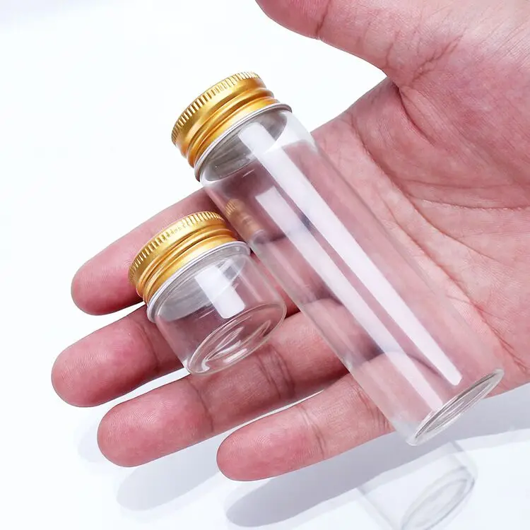 3pcs 10/15/20/25/30/35/40/50/60/80/100ml Glass Bottle Vials Jars with Screw Cap DIY Wedding Home Decor Storage Spice Bottle Jars 6