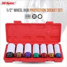 

Hi-Spec Wheel Protector 1/2 Impact Socket Set Metric Wall Deep Tire Protection Sleeve CR-MO Alloy Steel Nut Auto Car Repair Tool