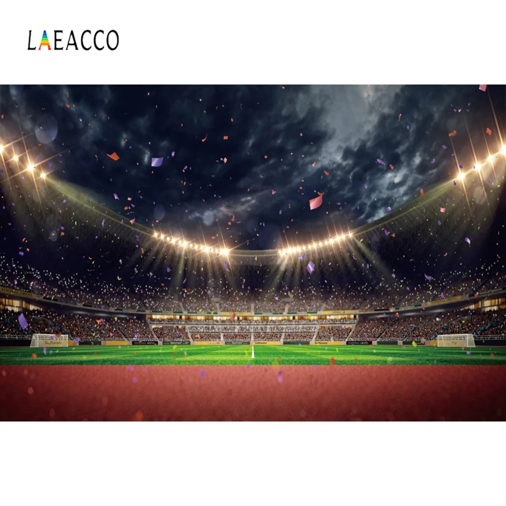 Laeacco Освещение Футбольного Поля фотографии фоны Индивидуальные Дети партия
