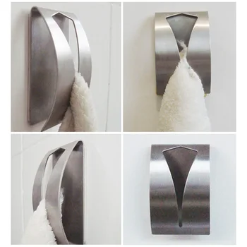 

Behogar 4PCS Rustproof Self-adhesive Round Rag Tea Hand Towels Scissor Hooks Wall Mount Holder for Home Kitchen Bathrooms