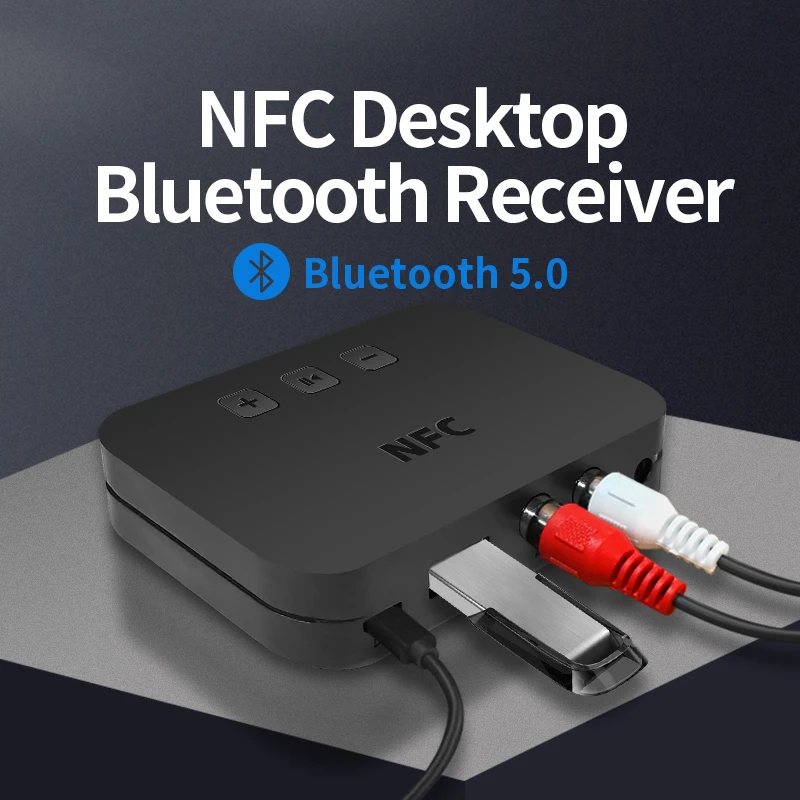 Беспроводной аудиоприемник с поддержкой NFC Bluetooth 5 0 разъем Aux 3 мм для автомобиля