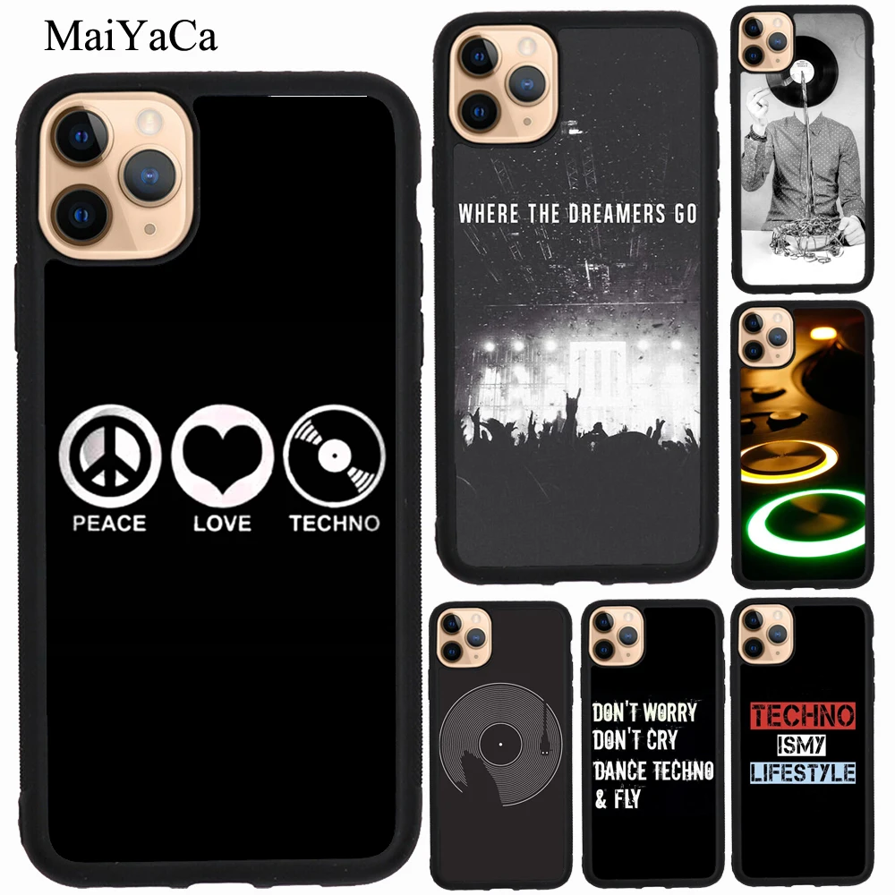Love Techno Music Quotes Case For iPhone 7 8 Plus 6S SE 2020 Cover 12 13 mini 11 Pro Max XS X XR | Мобильные телефоны и
