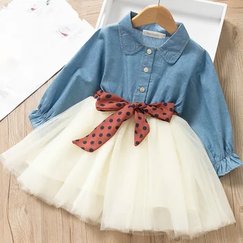 

Fashion Leopard Girls Dresses Spring With belt Kids Dress Children Clothing Princess Dress Casual Kids Girls Clothes
