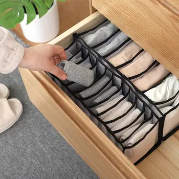 

1Pc Household Collapsible Mesh Underwear Storage Box Panties Separated Drawer-type Socks Organizer Storage Bras C6T0