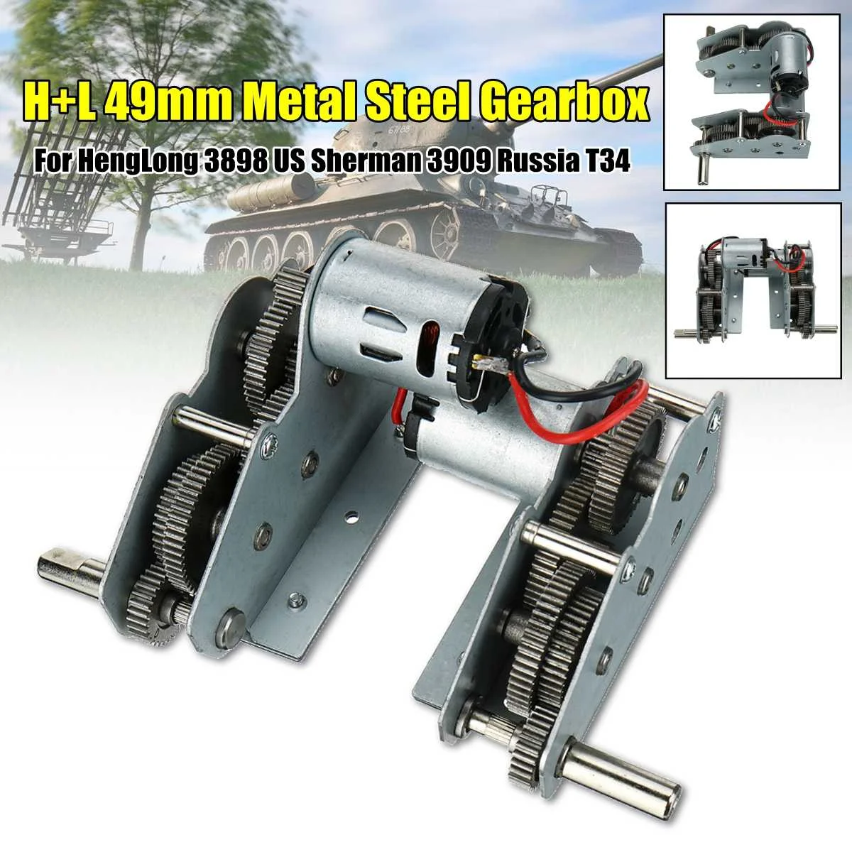 

H+L 49mm Steel Metal for 1/16 HengLong Tank 3898 US Sherman 3909 Russia T34 RC Tank