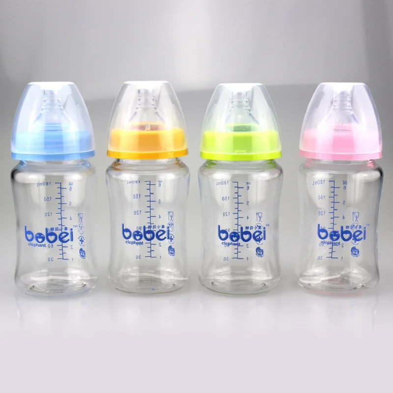 

Bombay Baby Elephant Wide Mouth Arc Crystal Diamond Glass Feeding Bottles 180ml Free Hair