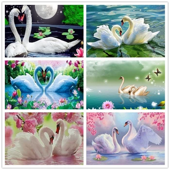 

5D DIY Diamond painting Swan lovers Animal Diamond painting Cross Stitch Set Diamond Embroidery Rhinestone House decor