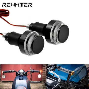 

Motorcycle CNC Handle Bar End Indicator Grip Plug Turn Signal Light Amber Led 2pcs Aluminum For 22mm Handlebar