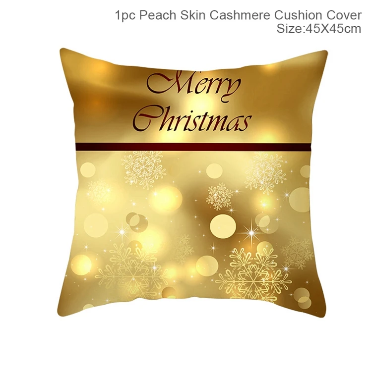 Рождественская Золотая Подушка, покрывало с рождеством, украшение для дома,, рождественские украшения, счастливый год,, Navidad, товары - Цвет: cushion cover 9