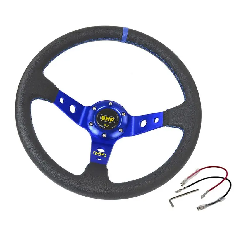 Universal Auto Zubehör 14 zoll 360mm Wildleder/PVC Auto Racing lenkräder  Tief Corn Treibt Sport Lenkrad - AliExpress