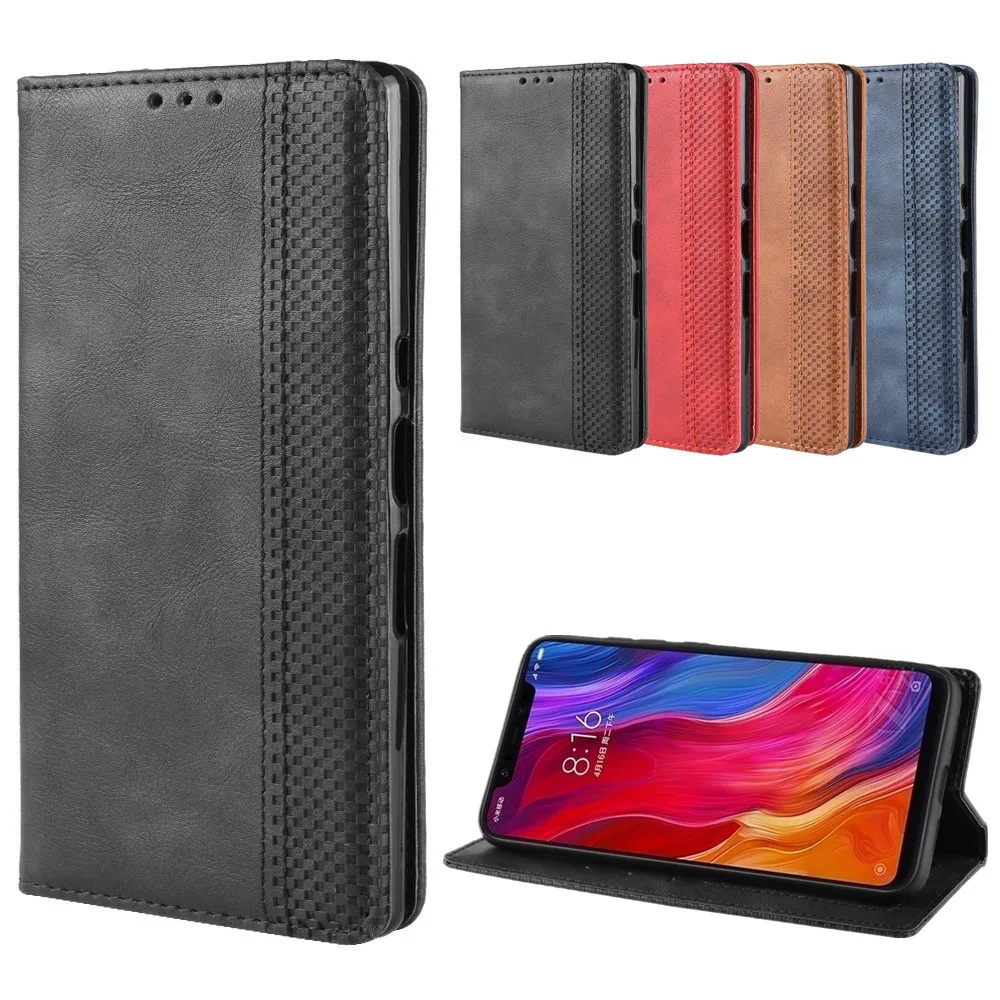Luxury Retro Slim Leather Flip Cover For Xiaomi Mi 8 Case 6.21&quot Wallet Card Stand Magnetic Book Mi8 Phone Bags | Мобильные