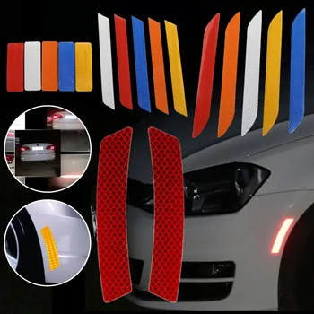 

2pcs Car Door Sticker Car Reflective Stickers Universal Car Sticker Auto Supplies Strip 5color