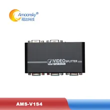 AMS V1S4 vga splitter 1 in 4 out splitter support 4 port output HD video for led display screen