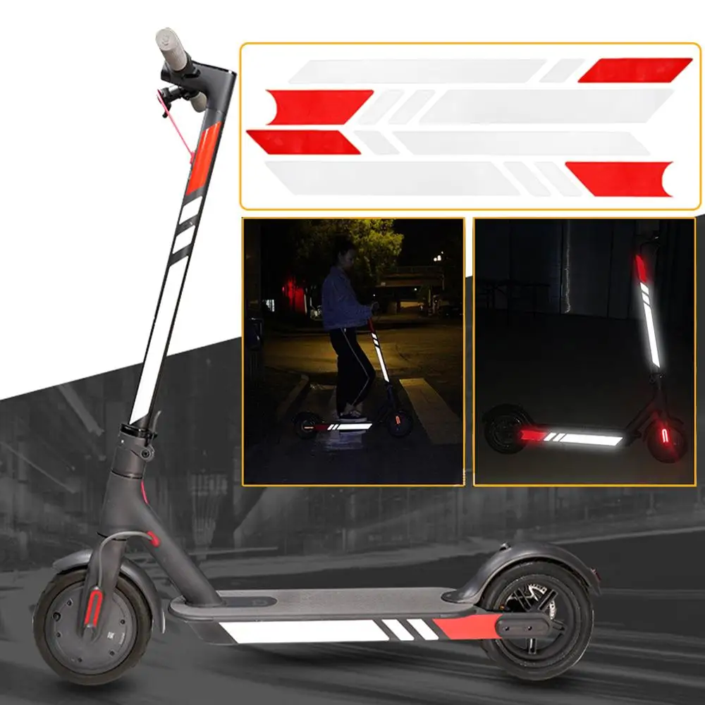 

For Xiaomi Mijia M365 Electric Scooter Reflective Styling Stickers Night Safety Skateboard Warning Strip Electric Scooter Parts