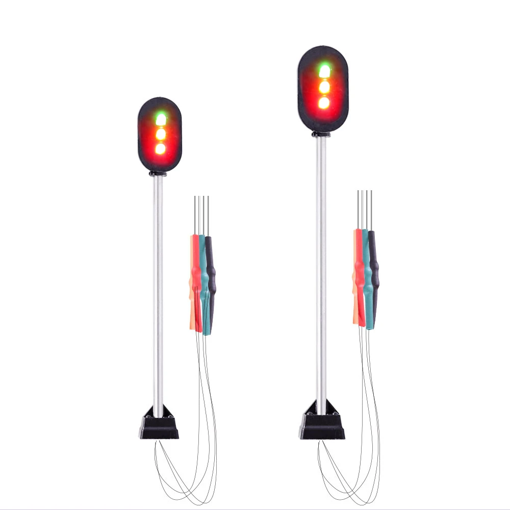3pcs HO N Scale 1:87 Train Model Miniature Signal Traffic Lamp/Traffic Controller/6v Battery box For Railway Landscape Layout