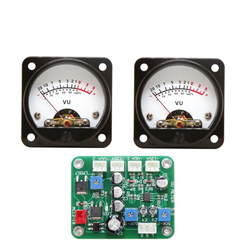 bass amplifier 2pcs 45mm VU Meter Stereo Audio Amplifier Board level Indicator Audio Meter Backlight Adjustable With Driver Board antenna amplifier Audio Amplifier Boards