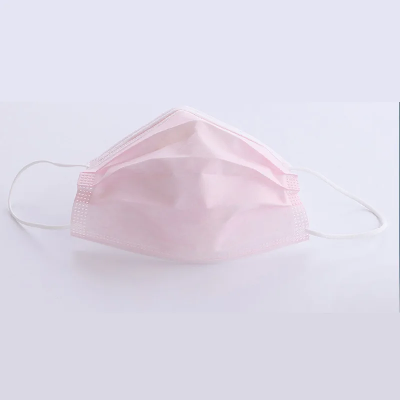 

50PS Disposable Mask Anti- Fog Dust Proof Children Boys Girls Kids Cartoon Mask Pink,3 layer filters design, Elastic ear rope