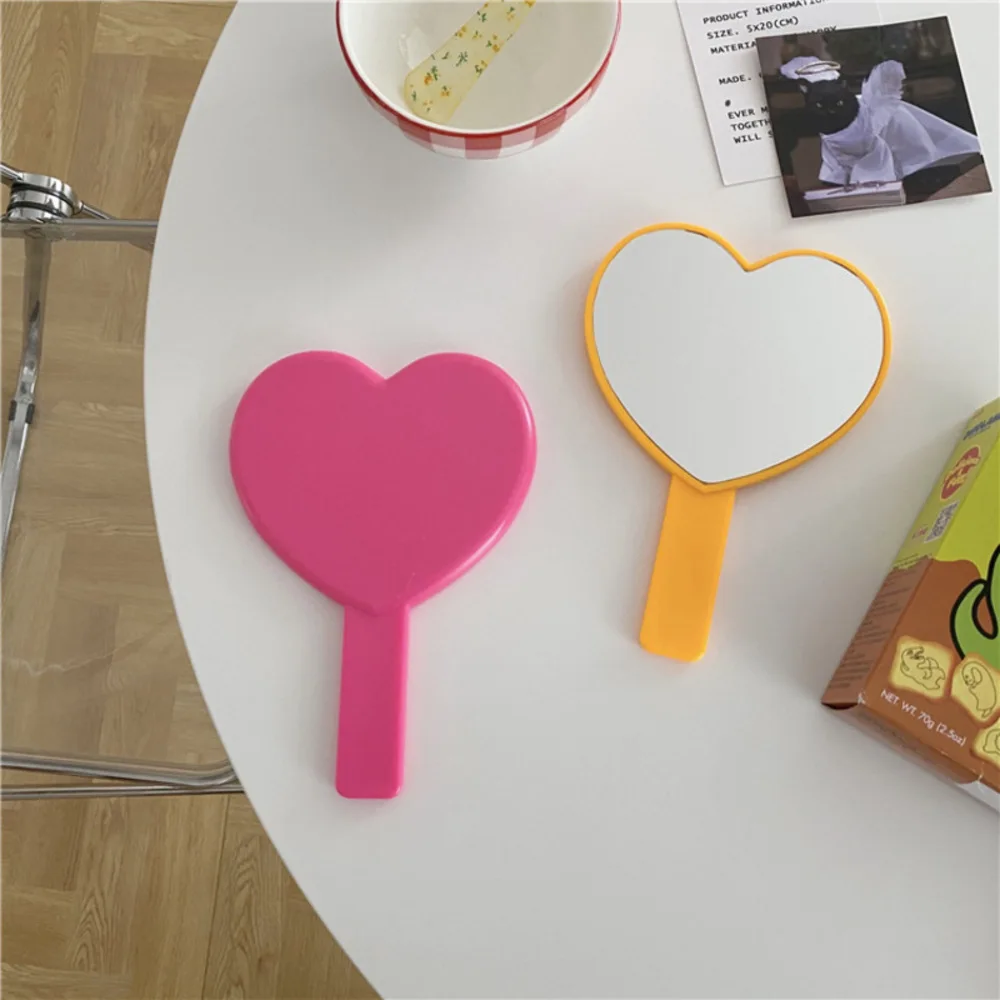 Girl's Heart Love Makeup Mirror Peach Hand Single-sided Portable L1 | Красота и здоровье