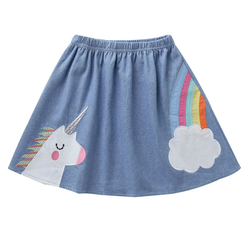 

Baby Girls Clothes Unicorn Rainbow Printed Denim Skirt For Girls Children's Clothing Kids Toddler Outwear Tutu Skirts Toddler